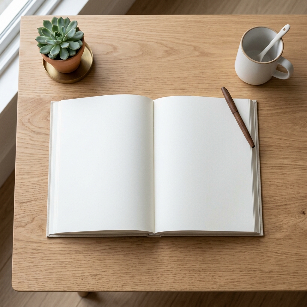 A finished Keepsakes photo book on a coffee table